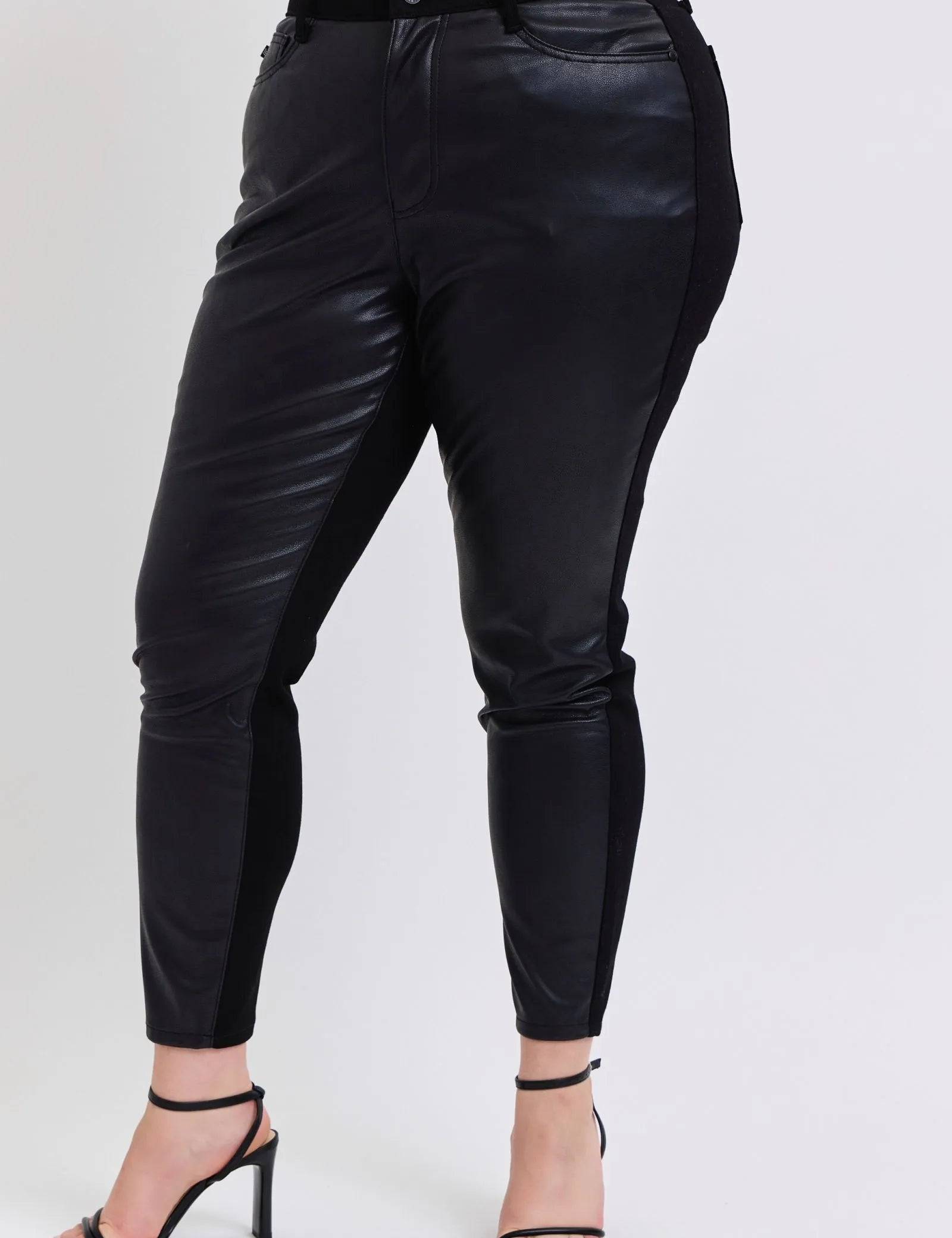 Judy Blue Plus Size HW Faux Leather Skinny Pants | Pants Daverri Fashions
