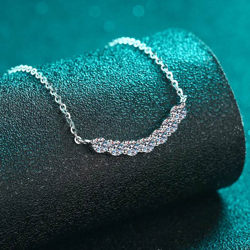 1.4 Carat Moissanite 925 Sterling Silver Necklace | Silver Necklaces Daverri Fashions