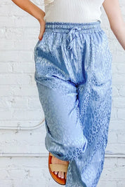 And The Why Satin Leopard Print Joggers | Daverri Fashions