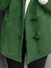 Full Size Cozy Sherpa Lined Toggle Coat with Hood Plus Size | Coats Daverri Fashions