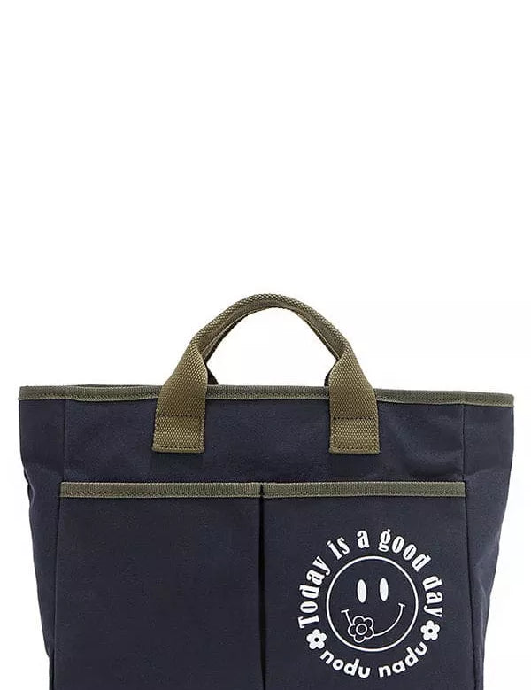 NAVY One Size Canvas Tote Bag | Handbags Daverri Fashions
