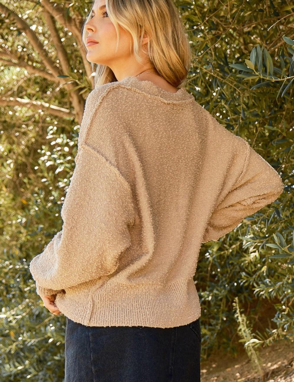 And The Why Button Down Popcorn Sweater Cardigan | Sweaters Daverri Fashions