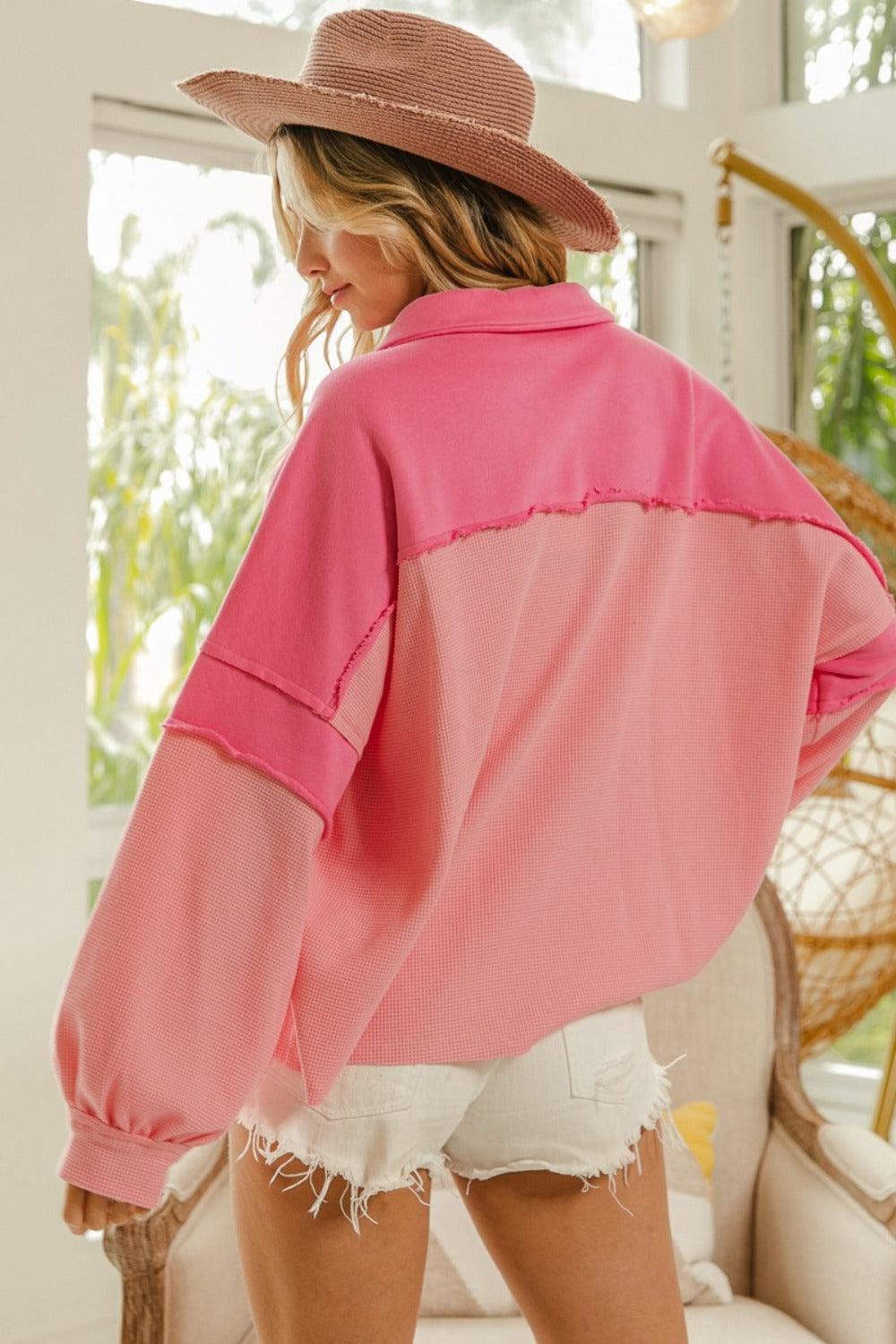 BiBi Long Sleeve Knit Mixed Thermal Sweatshirt | Sweatshirts Daverri Fashions