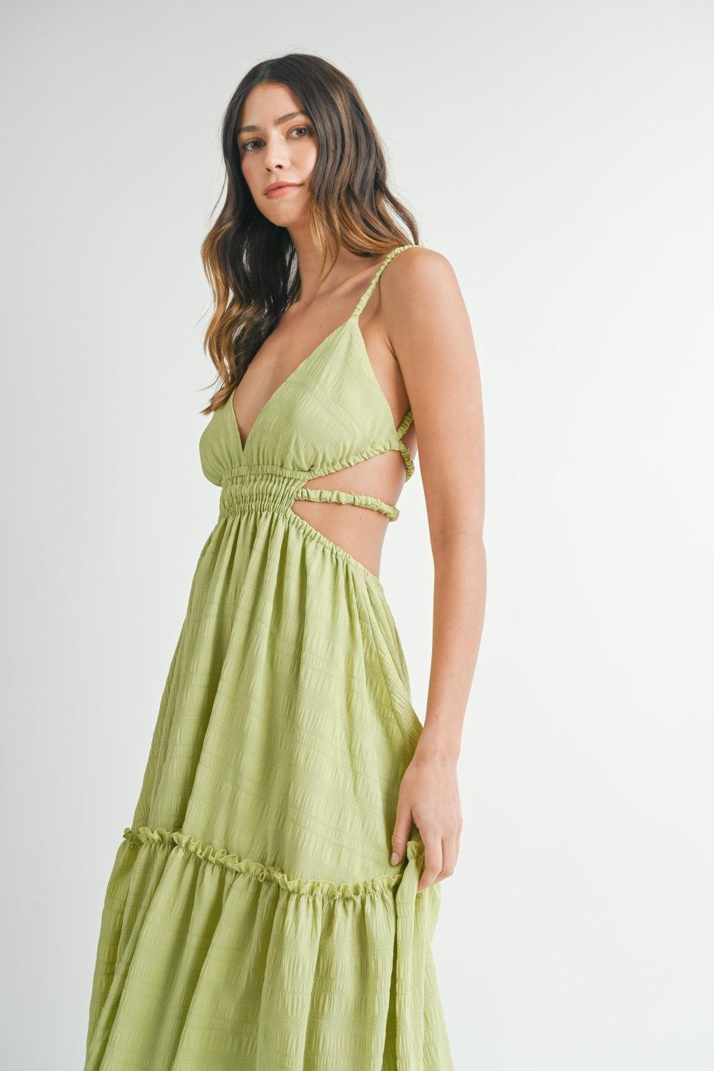 MABLE Cutout Waist Backless Maxi Dress | Daverri Fashions