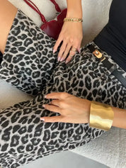 Leopard Print High-Waisted Denim Shorts | Shorts Daverri Fashions