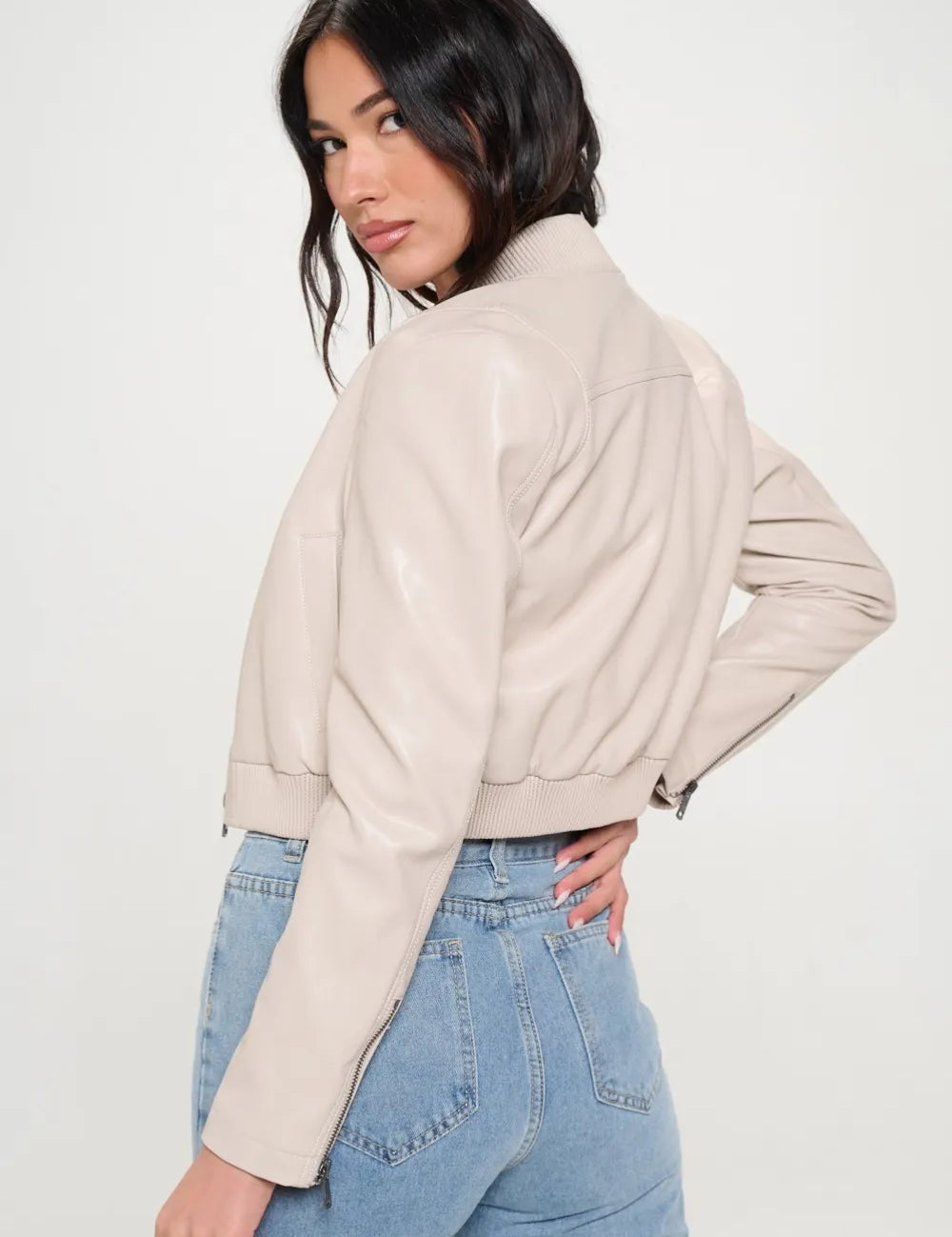 Coalition LA Zip Up Cropped Bomber Jacket | Jackets Daverri Fashions