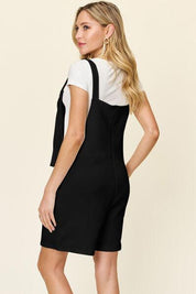 Double Take Full Size Textured Shortalls | Shortalls Daverri Fashions