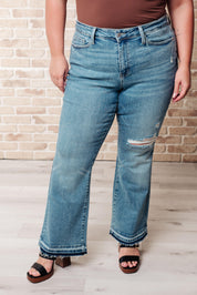 Isla Mid Rise Distressed Released Hem Bootcut Jeans | Womens Daverri Fashions