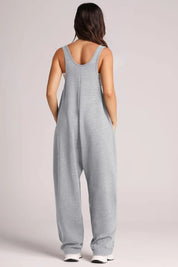 Lovelet Wide Strap Jumpsuit with Pockets | Overalls Daverri Fashions