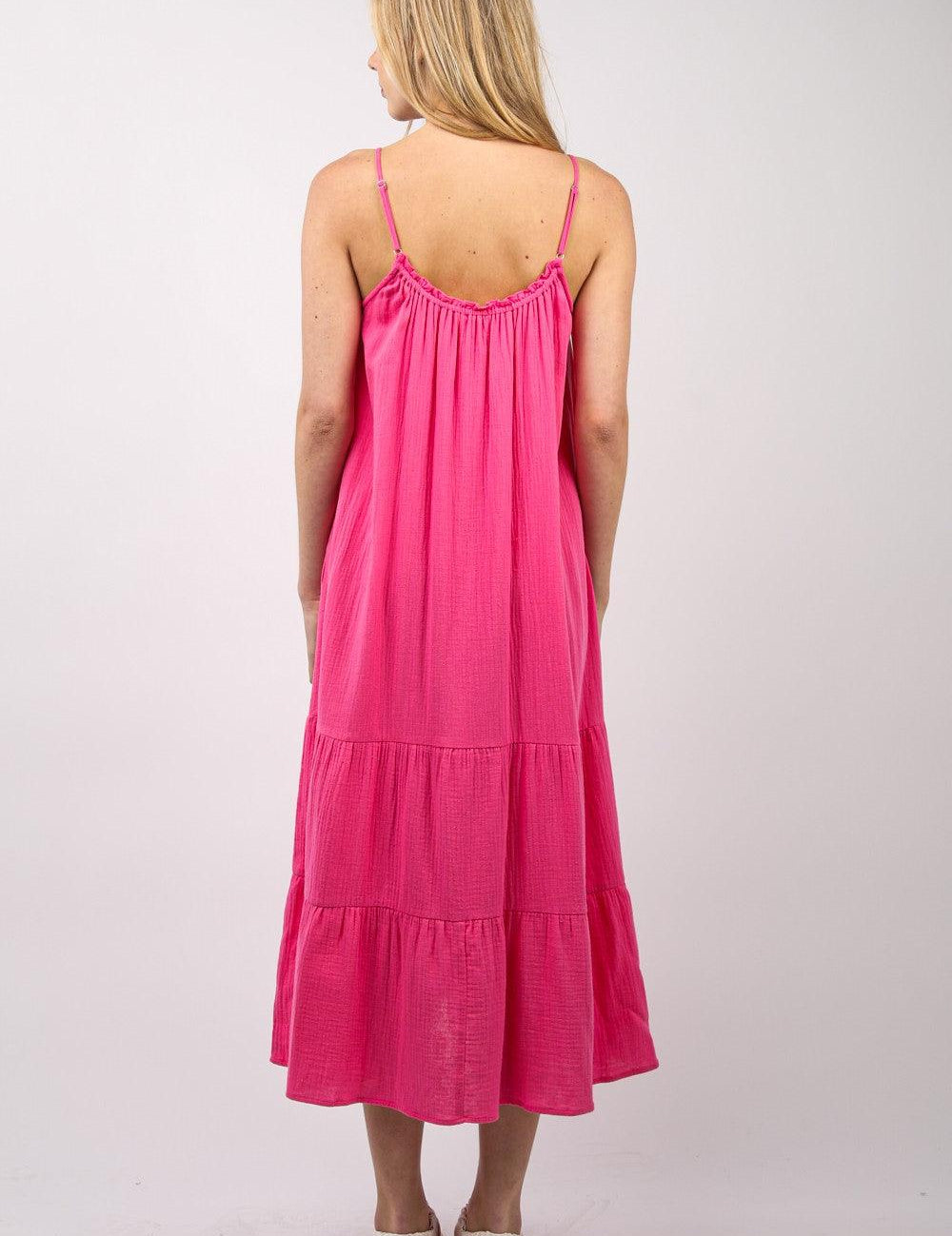 VERY J Ruffled A-Line Midi Cami Dress | Cami Dresses Daverri Fashions