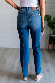 Campbell High Rise Center Seam Detail Straight Jeans | Jeans Daverri Fashions
