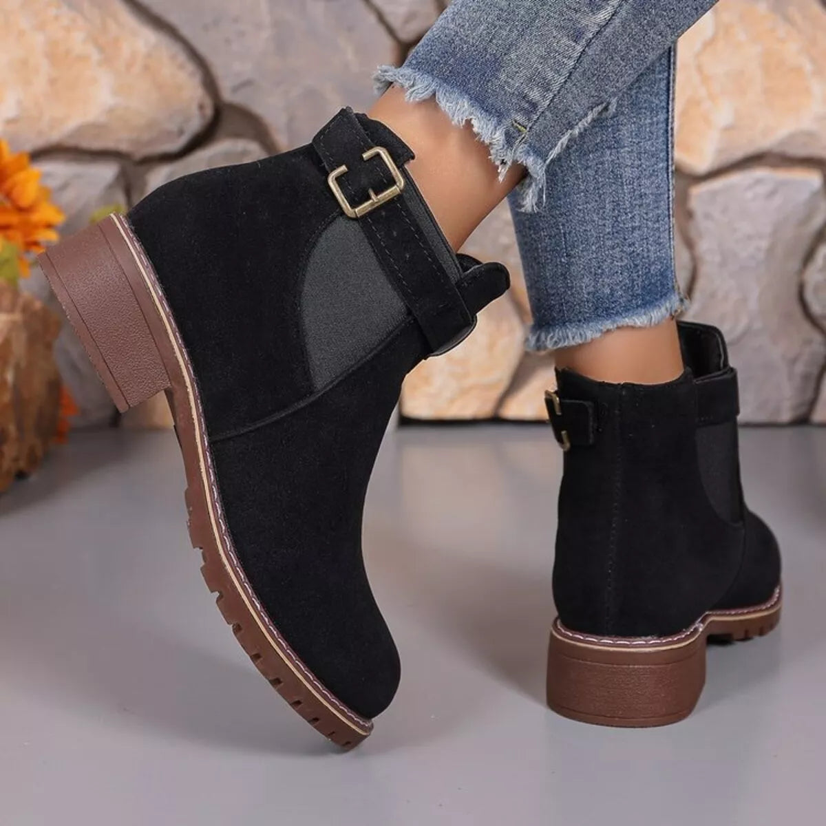 Round Toe Block Heels Boots | Boots Daverri Fashions
