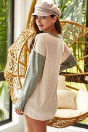 BiBi Color Block Camouflage Out Stitching Round Neck T-Shirt | T-Shirts Daverri Fashions
