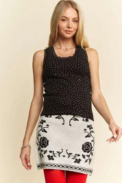 Davi & Dani Rhinestone Lace Trim Detail Tank | Tank Tops Daverri Fashions