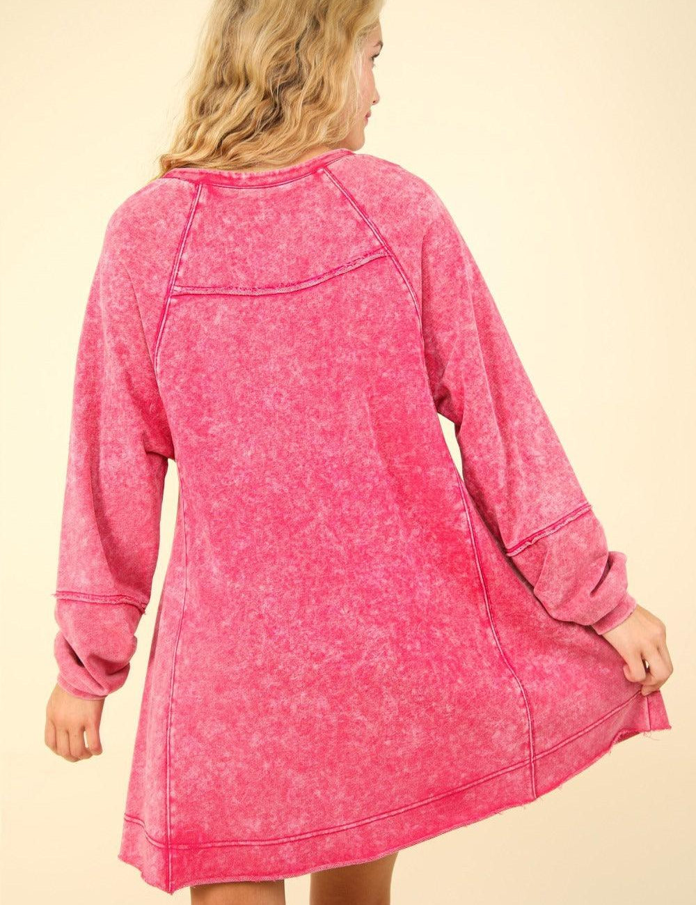 VERY J Mineral Washed Oversized A-Line Mini Dress | Mini Dresses Daverri Fashions