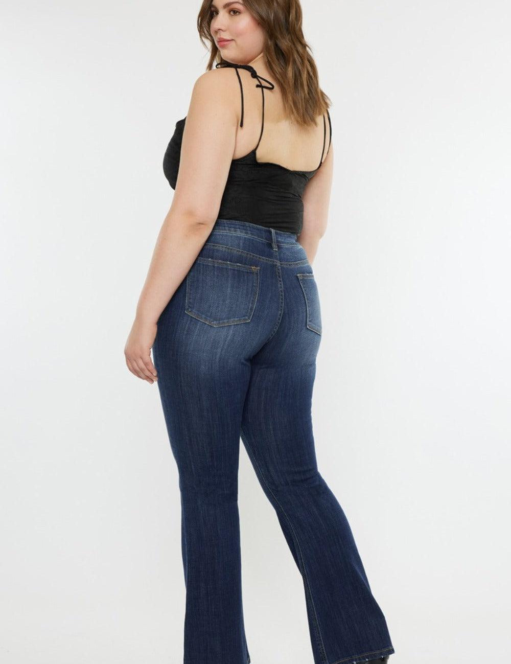 Kancan Full Size Mid Rise Slim Flare Jeans | Jeans Daverri Fashions