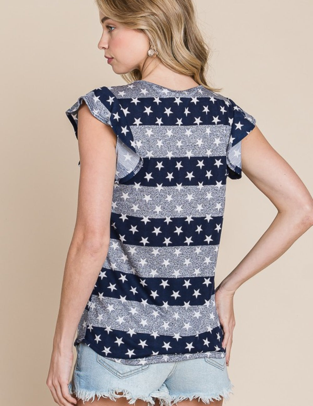 BOMBOM Striped Round Neck Cap Sleeve T-Shirt | T-Shirts Daverri Fashions