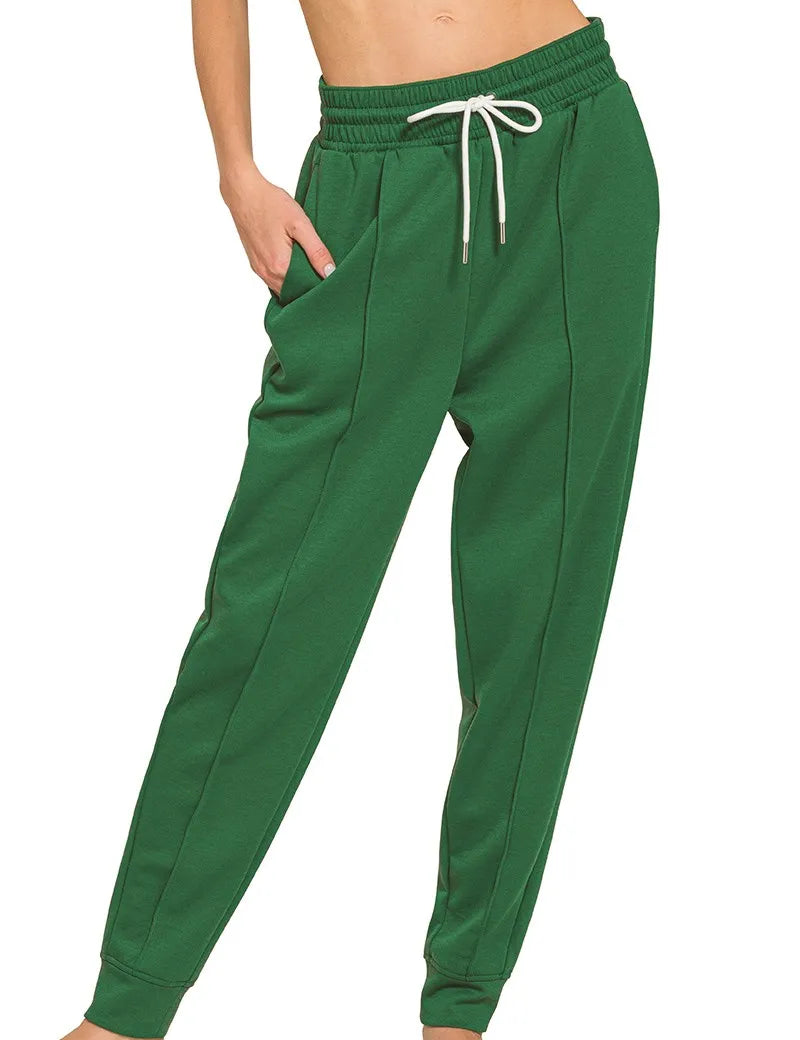 DK GREEN Zenana Drawstring Scuba Sweatpants with Pockets Dk Green | Sweatpants Daverri Fashions