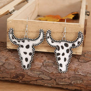 Alloy Animal Print Cow Head Earrings | Earrings Daverri Fashions
