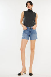 Kancan Distressed High Waist Denim Shorts | Daverri Fashions