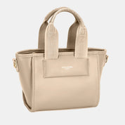 Gravel One Size David Jones Small Handbag with Embossed Pattern Handles | Daverri Fashions
