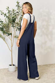 Double Take Full Size Wide Strap Overall with Pockets | Overalls Daverri Fashions