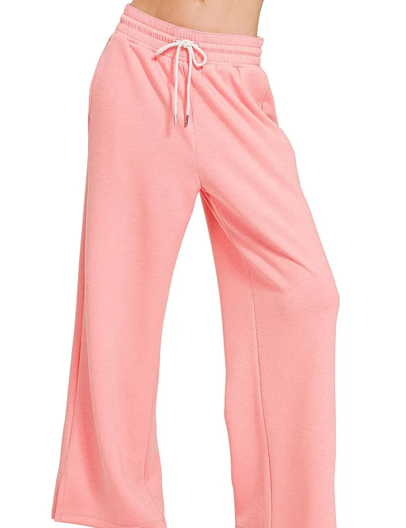 DK PINK M Zenana Scuba Drawstring Pants Dk Pink | Loungewear Bottoms Daverri Fashions