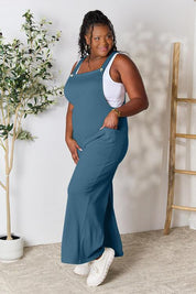 Double Take Full Size Wide Strap Overall with Pockets | Overalls Daverri Fashions