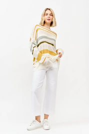 And The Why Abstract Striped Light Weight Loose Sweater | Sweaters Daverri Fashions
