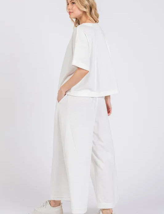 Ces Femme Half Button Half Sleeve Top and Pants Set | Outfit Sets Daverri Fashions