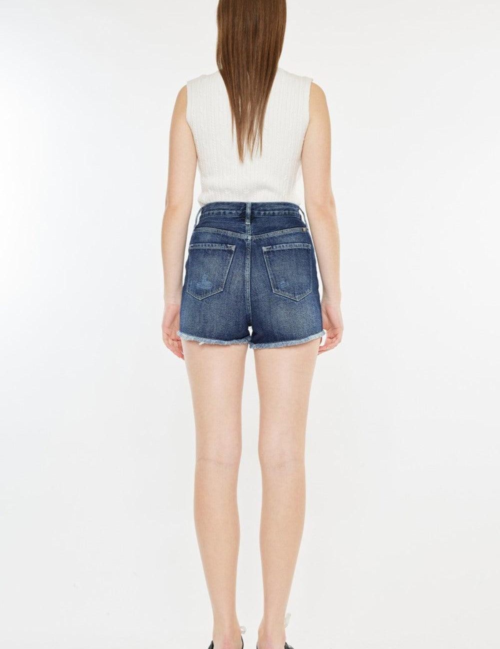 Kancan Raw Hem Button Fly Denim Shorts | Daverri Fashions
