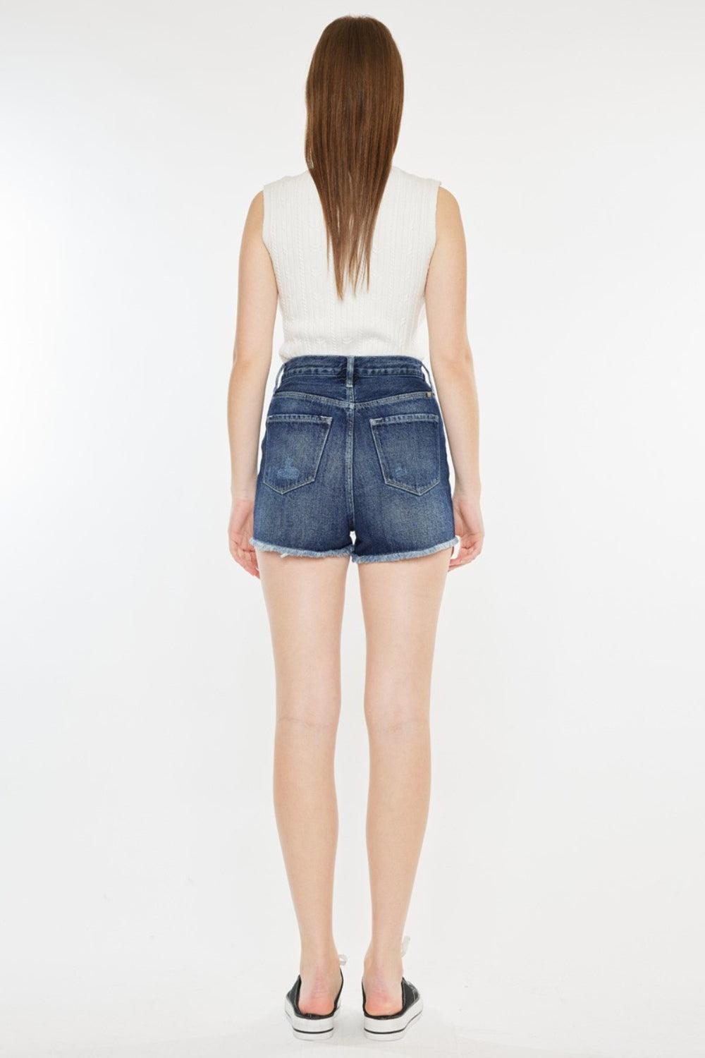 Kancan Raw Hem Button Fly Denim Shorts | Daverri Fashions
