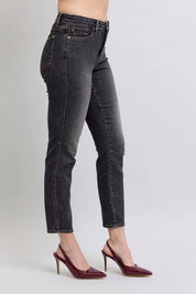 Judy Blue Full Size Mid Rise Tummy Control Slim Jeans Plus Size | Daverri Fashions