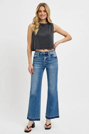 RISEN Full Size Raw Hem Ankle Bootcut Jeans Plus Size | Daverri Fashions