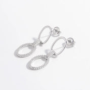 Silver One Size Zircon 925 Sterling Silver Dangle Earrings | Earrings Daverri Fashions