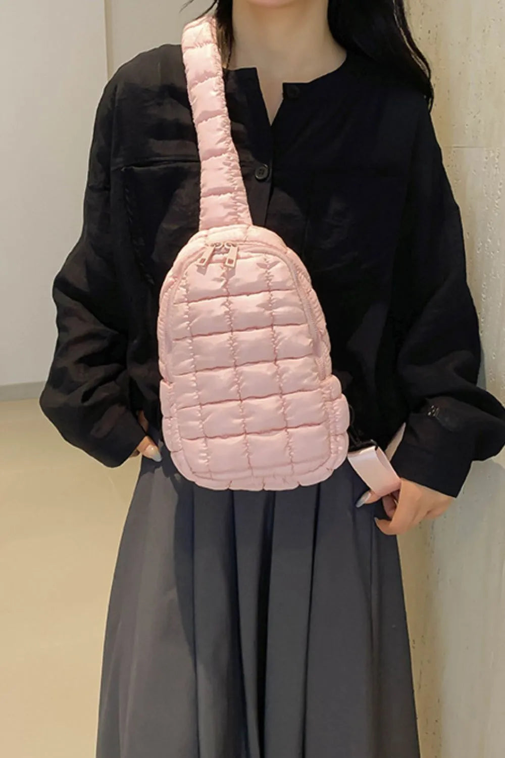 Quilted Nylon Crossbody Bag | Cross Body Bags Daverri Fashions