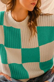 SO ME Check Plaid Casual Sweater Top | Sweaters Daverri Fashions
