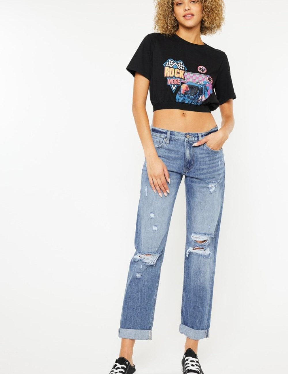 Light Kancan Mid Rise Distressed Straight Jeans | Jeans Daverri Fashions