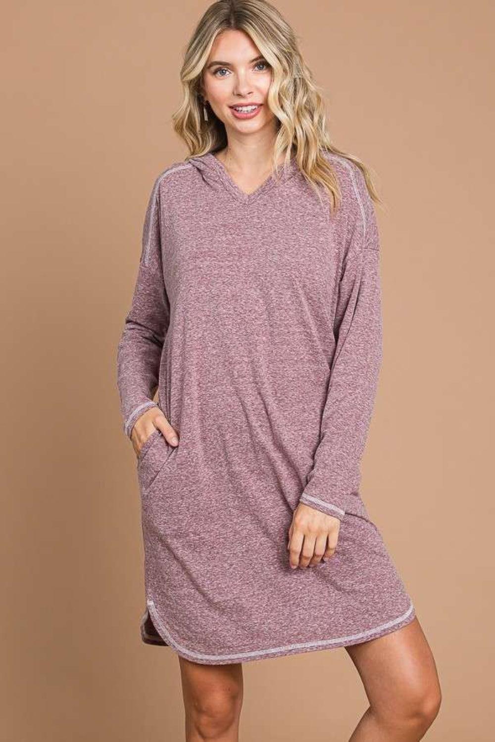 Culture Code Hooded Long Sleeve Sweater Dress | Sweaters Daverri Fashions