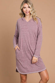 Culture Code Hooded Long Sleeve Sweater Dress | Sweaters Daverri Fashions