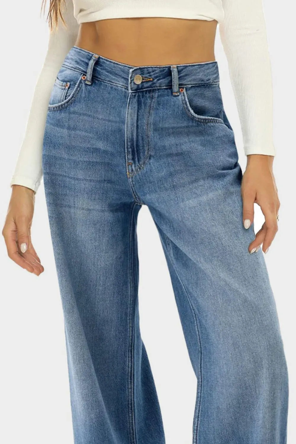 High Waist Wide Leg Jeans | Jeans Daverri Fashions