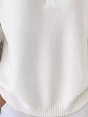 Full Size Half Button Long Sleeve Knit Top Plus Size | Knit Tops Daverri Fashions