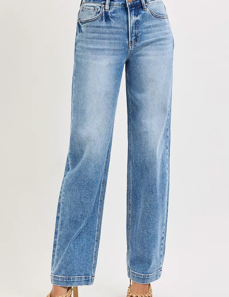 RISEN High Rise Wide Baggy Jeans | Jeans Daverri Fashions