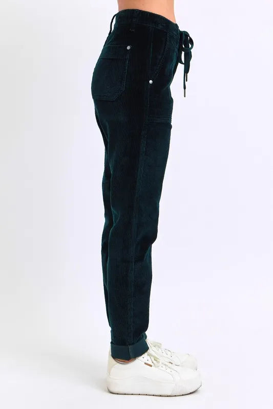 Judy Blue Full Size High Waist Corduroy Cuffed Jogger Plus Size | Daverri Fashions