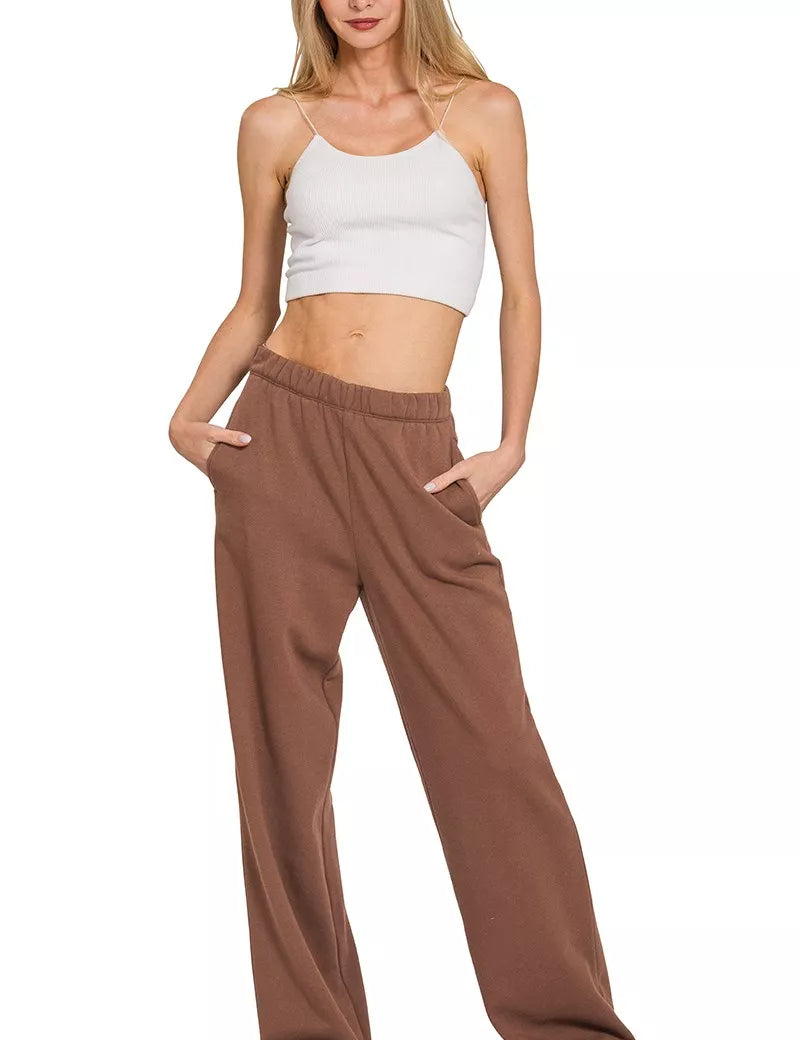 Zenana Fleece Sweatpant with Pockets | Daverri Fashions