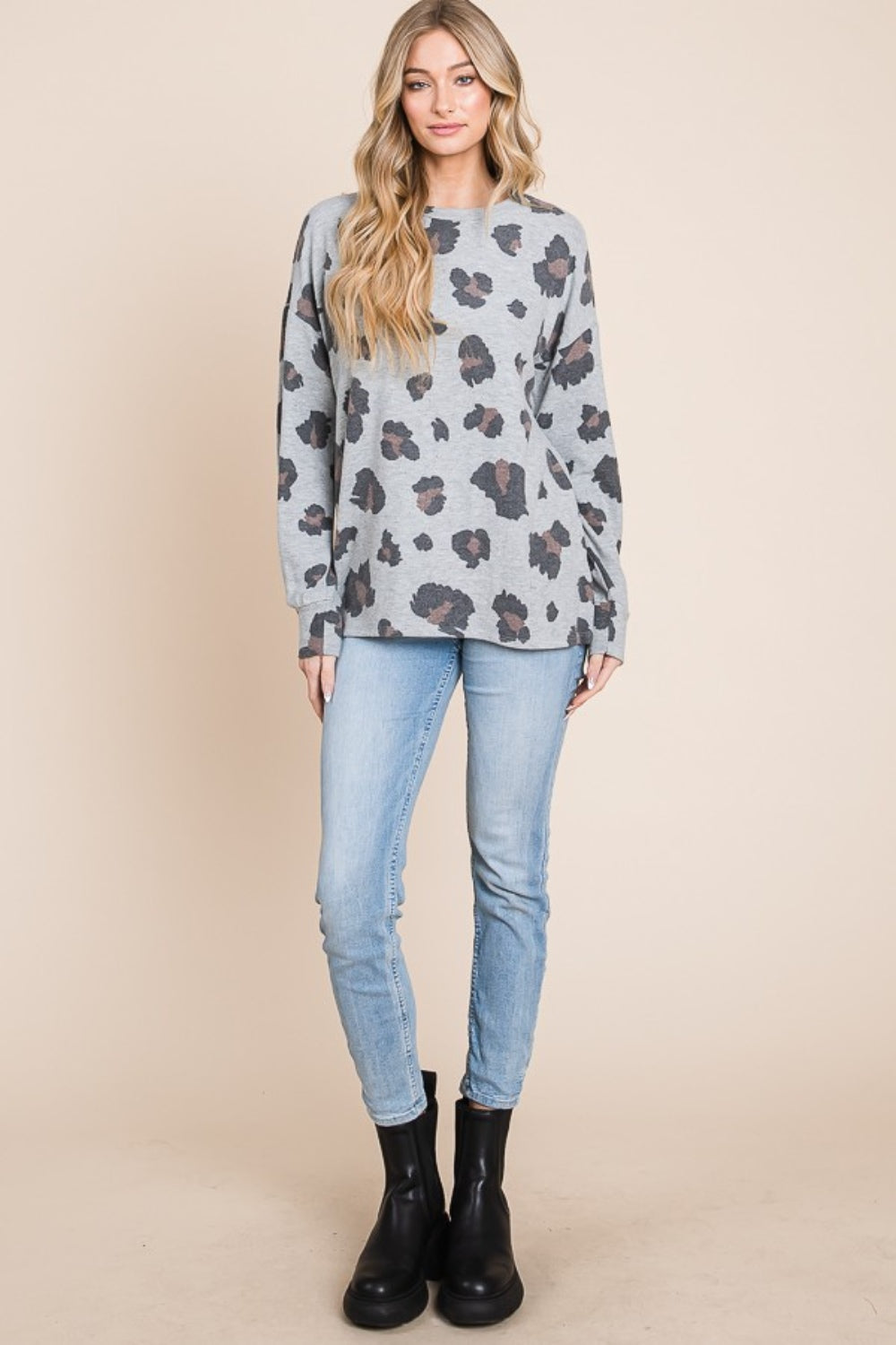 BOMBOM Leopard Drop Shoulder T-Shirt | Daverri Fashions