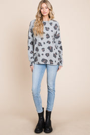 BOMBOM Leopard Drop Shoulder T-Shirt | Daverri Fashions