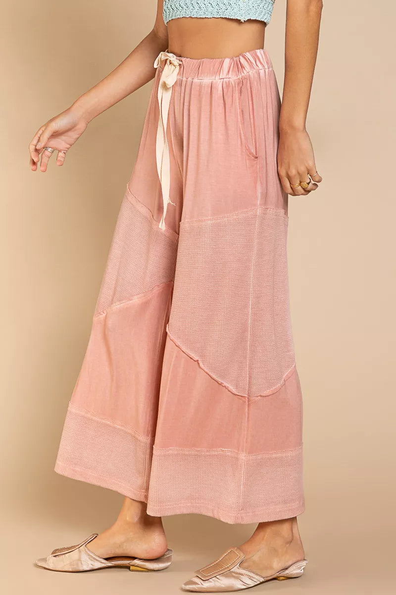 POL Elastic Waistband Wide Leg Pants with Drawstring | Pants Daverri Fashions