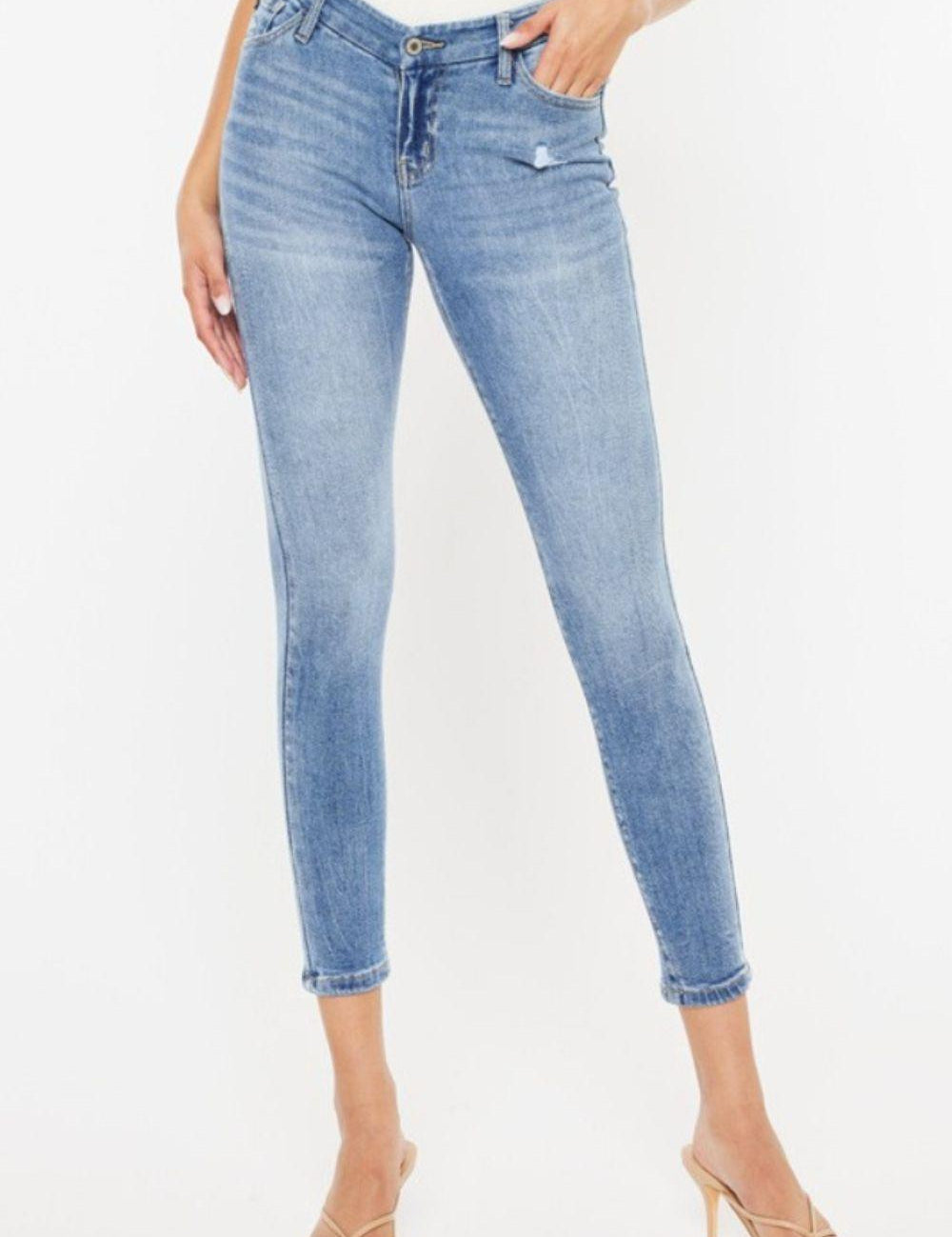 MED Kancan High Waist Cat's Whiskers Skinny Jeans | Daverri Fashions
