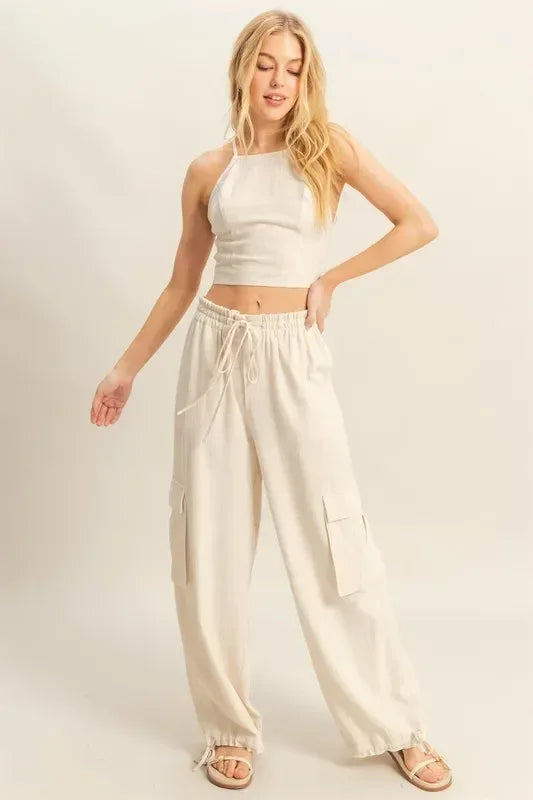 HYFVE Crop Top and Cargo Pants Set - DAVERRI FASHIONS